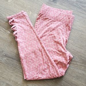 Pink Geometric Print Full Length Leggings